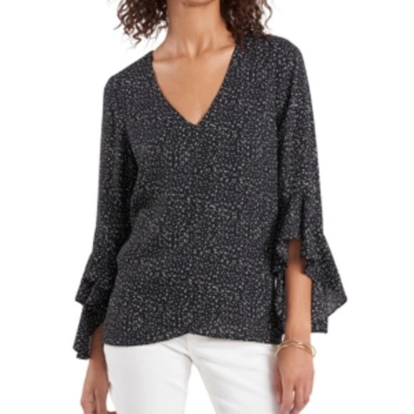 Vince Camuto Black Ruffle Sleeves blouse - Picture 1 of 3